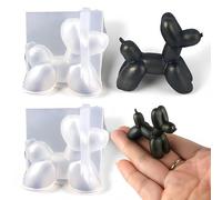 Molde de silicona para perro, 2 piezas de mini moldes de resina de globo 3D para perro, lindo molde de silicona para decoración hecha a mano, moldes para hacer jabón de velas de chocolate, postres de