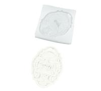 Molde de silicona para placas de carrusel ornamentadas para aromas | Diseño en relieve con ranura para colgar para yesos, ceras, fondant y proyectos de manualidades de chocolate