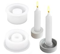 Molde de silicona para portavelas, 2 piezas, molde de hormigón para portavelas, moldes de silicona, moldes para portavelas, moldes redondos de silicona para fundir para velas de cera y velas de té