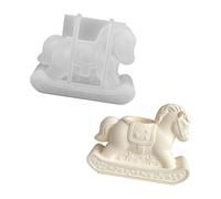 Molde de silicona para portavelas con forma de caballo balancín, color, hecho a mano, para manualidades de cera, fundición de yeso y detalles decorativos de estantes pequeños, vela de cera, de