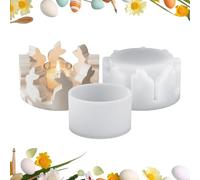 Molde de silicona para portavelas de conejo de Pascua, molde de fundición de mesa para un uso fácil, ideal para sala de estar, dormitorio, cocina, hogar, apartamento, balcón, jardín, patio