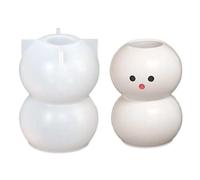 Molde de Silicona para Portavelas Muñeco de Nieve Forma Silicona Fácil