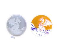 Molde de silicona para posavasos de de dragón, posavasos de resina, moldes duraderos, tapete de taza de fundición de resina, molde de tapete de dragón