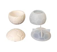 Molde de silicona para proyectos de taza en forma de bola, molde de fundición en relieve de 2 piezas para resina, yeso y decoración del hogar, bola deportiva de silicona, yeso de resina, taza abierta