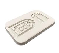Molde de silicona para puerta, ventana, pastel, chocolate, mousse, postre, fondant, utensilios de cocina, utensilios de cocina para hornear, moldes de silicona para chocolate, formas