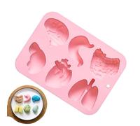 Molde de silicona para pulmón y estómago, molde de cerebro, corazón humano, molde de silicona para órganos, moldes de formas de órgano para chocolate, pudín, postre, gelatina, jabón hecho a mano, vela