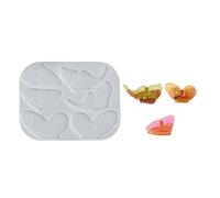 Molde de silicona para resina con forma de mariposa y clip de pelo de animales, herramienta de manualidades, para gatos, perro, joyería de resina