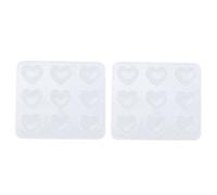 Molde de Silicona para Resina epoxi 9 Cavidades en Forma de Corazón Transparente - Duradero, Flexible y Antiadherente para Manualidades y DIY