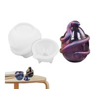 molde de silicona para resina - molde de tarro de almacenamiento de huevos de serpiente, molde de fundición epoxi con tapa | molde de recipiente geométrico