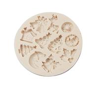 Molde de silicona para tartas de Navidad, ciervo, muñeco de nieve, caramelo, chocolate, bloque de hielo, postre francés, decoración de pasteles, fondant de chocolate