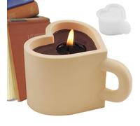Molde de silicona para taza de té con forma de corazón, molde de silicona antiadherente para velas 3D, molde de resina de fácil liberación, molde de hecho a mano para chocolate