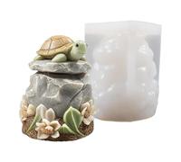 Molde de silicona para tortuga, simpático utensilio DIY fácil y portátil - Molde 3D Tortuga Roca - Para velas de jabón, yeso, fundición, decoración de macetas, decoración interior artesanal