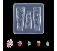 Molde de silicona para uñas de arte para diseños 3D, diseño de rosas y mariposas, herramienta de creación de abalorios, herramienta de decoración de manicura