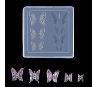 Molde de silicona para uñas de arte para diseños 3D, diseño de rosas y mariposas, herramienta de creación de abalorios, herramienta de decoración de manicura
