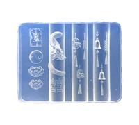 Molde de silicona para uñas de resina hecha a mano con intrincados diseños en relieve, plantilla de silicona de resina hecha a mano