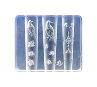 Molde de silicona para uñas de resina hecha a mano con intrincados diseños en relieve, plantilla de silicona de resina hecha a mano