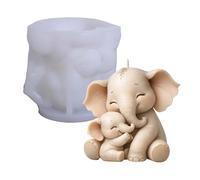 Molde de silicona para vela con forma de elefante de silicona 3D de mamá e