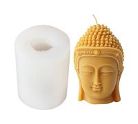 Molde de silicona para velas con cabeza de en 3D, molde de vela de budas de silicona reutilizable para decoración del hogar y manualidades espirituales, decoraciones abstractas
