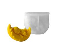 Molde de silicona para velas con forma de conejos de luna, moldes creativos para velas adecuadas para creación artística de velas y jabón