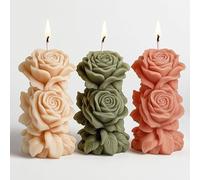 Molde de Silicona para Velas con Rosas 3D, Molde cilíndrico de silicona, Moldes de Silicona para Vela Aromática, Cera, Jabón, Decoración de Hogar y Manualidades DIY, Decoración de bodas Regalos