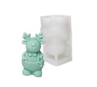 Molde de silicona para velas con temática navideña, diseños de renos y árboles para manualidades caseras y hornear, molde de silicona para velas navideñas