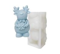 Molde de silicona para velas con temática navideña, diseños de renos y árboles para manualidades caseras y hornear, molde de silicona para velas navideñas