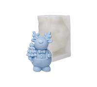 Molde de silicona para velas con temática navideña, diseños de renos y árboles para manualidades caseras y hornear, molde de silicona para velas navideñas