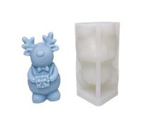 Molde de silicona para velas con temática navideña, diseños de renos y árboles para manualidades caseras y hornear, molde de silicona para velas navideñas