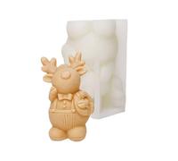 Molde de silicona para velas con temática navideña, diseños de renos y árboles para manualidades caseras y hornear, molde de silicona para velas navideñas