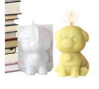 Molde De Silicona Para Velas En Forma De Perro - Molde De Yeso Para Animales | Herramienta De Fundición De Yeso Con Silicona Para Mesa Y Hormigón 3D Para Decoración Del Hogar