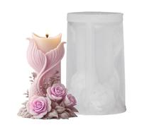 Molde de Silicona para Velas Molde 3D de Cola de y Flor para Resina