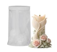 Molde de Silicona para Velas Molde de cola de 3D para fundición con flores