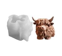 Molde De Silicona Para Velas, Molde de Silicona 3D de de las Tierras Altas, Figura Animal De Granja Artesanal Decorativa Para Hogar Bisutería Aficionados Llavero Decoración Festiva