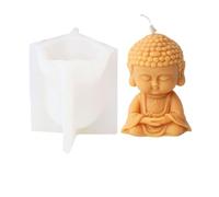 Molde De Silicona Para Velas Molde de silicona for velas, estatua Buda rezando en 3D, molde resina for yeso, decoración religiosa, artesanía para Bricolaje(9 * 10.7cm)