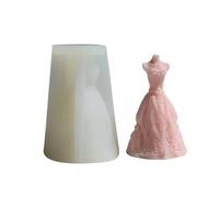Molde de silicona para velas, Molde de vela cubo 3D silicona blanca, 2 uds. for vestido novia, Chocolate resina yeso(White02)