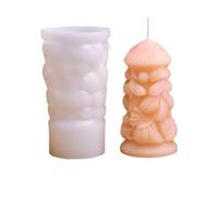 Molde de silicona para velas, Molde de vela pilar cubo 3D silicona blanco 2 piezas(White05)
