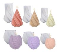 Molde de silicona para velas, Molde de vela silicona con onda giratoria geométrica y cono en varios tamaños for manualidades DIY(Rotating Wave-M)