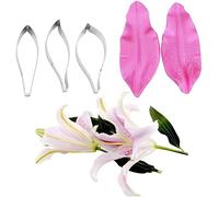 Molde de silicona para vetas de pétalos de lirio, hoja de flor, molde para hacer azúcar, cortador de galletas, fondant, jabón, chocolate, magdalenas, caramelos, arcilla, manualidades, juego de