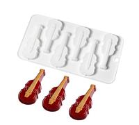 Molde de silicona para violín de 6 agujeros, pudín, mousses de chocolate, herramienta portátil para decoración de pasteles, accesorios de cocina, herramienta para hornear