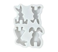 Molde de silicona pequeño en forma de conejo, fácil de desmoldar, 4 formas de conejo de Pascua, fácil de desmoldar, para chocolate, galletas, fondant, jabón, fundición, decoración, ideas de regalo