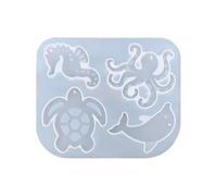 Molde de silicona profesional para manualidades con accesorios de joyería de vida marina, moldes para resina epoxi, molde de creación de arte