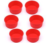 Molde de Silicona Redondo Antiadherente para Tartas de Chocolate, 6 Unidades, Bandeja para Pan de Mousse, 4 Pulgadas