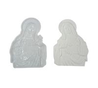 Molde de Silicona Religiosa Antiadherente de Media Longitud del Santo Corazón Madre para Decoraciones de Resinas Hechas a Mano y Fabricación de Regalos de Iglesia Molde Artesanal de Silicona Católica