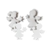 Molde de silicona resistente a la temperatura para decoración de escritorio de niño y niña sosteniendo estrellas, accesorio de decoración del hogar