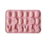 Molde de silicona reutilizable con 18 ranuras, apto para lavavajillas, apto para lavavajillas, apto para alimentos, para postres, pasteles, chocolate, silicona, Pascua, huevos