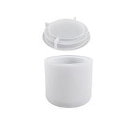 Molde de silicona reutilizable con tapa, soporte de fundición, yeso, jabón, herramienta de superficie lisa, decoración del hogar