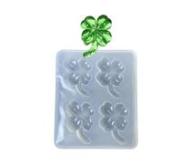 Molde de silicona reutilizable para accesorios de joyería de resina, proyectos creativos, diseño de almacenamiento compacto, regalo de tréboles, molde de resina en forma de tréboles