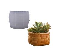 Molde de silicona reutilizable para cestas trenzadas, estructura de silicona, resina sintética, para macetas decorativas, ideas de regalo únicas, relieve, cesta de doble trenzado