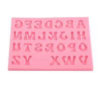Molde de silicona rosa del alfabeto, herramienta de molde DIY hecha a mano para chocolate, dulces, jabón [bricolaje hecho a mano]