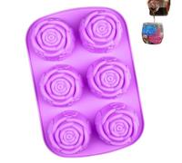 Molde de silicona rosa, silicona rosa, jabón de silicona, fácil lanzamiento, 6 Cavity Ice Block Tray, 9,6 x 6,4 x 1,2 pulgadas, para cócteles Juice Whiskey Jelly Chocolate
